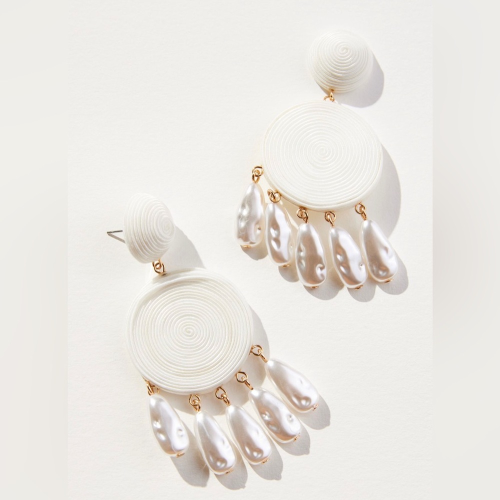 Anthropologie Lake Life Preppy Circle Drop Earrings